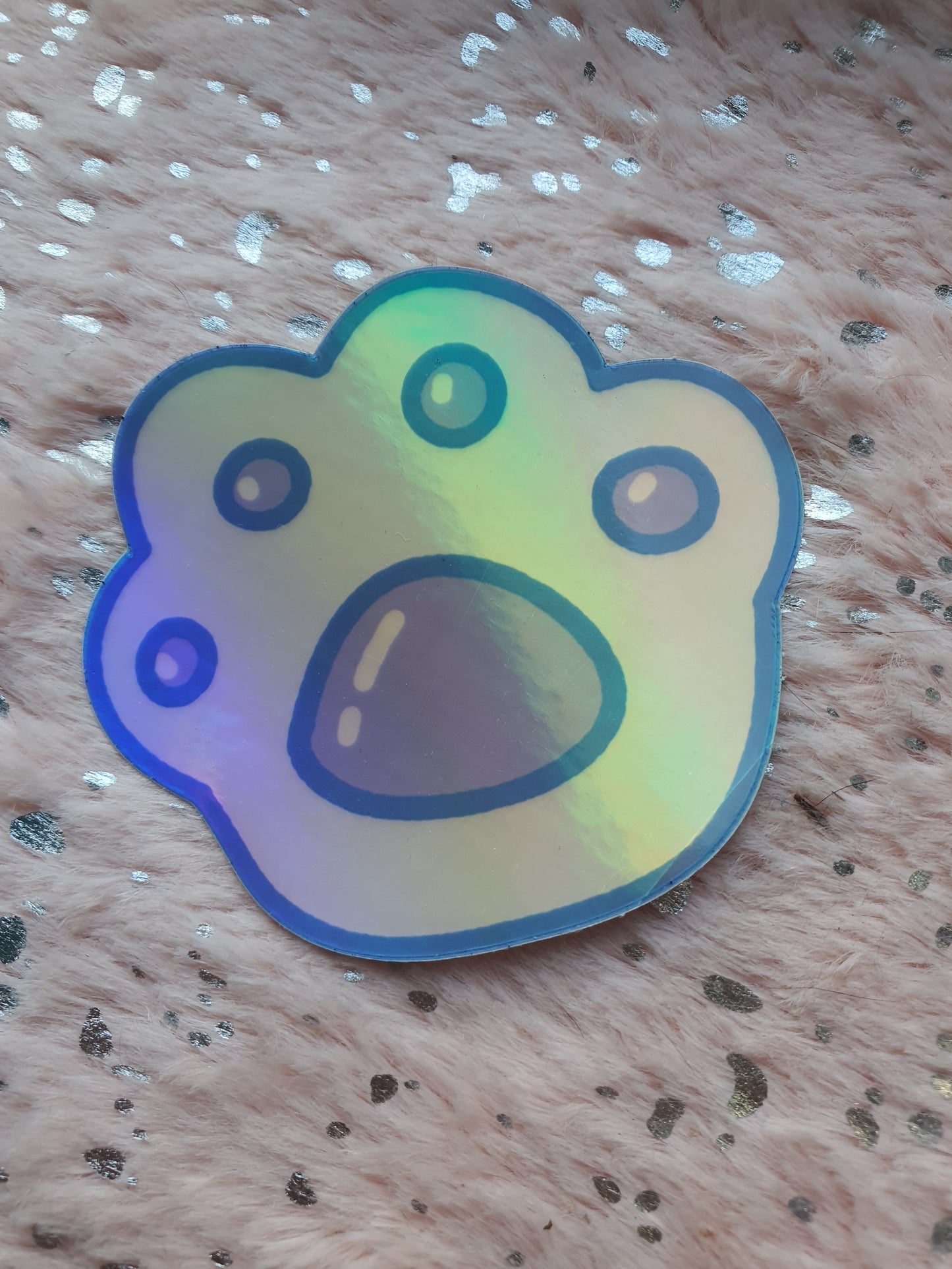 Blue Paw Sticker Waterproof