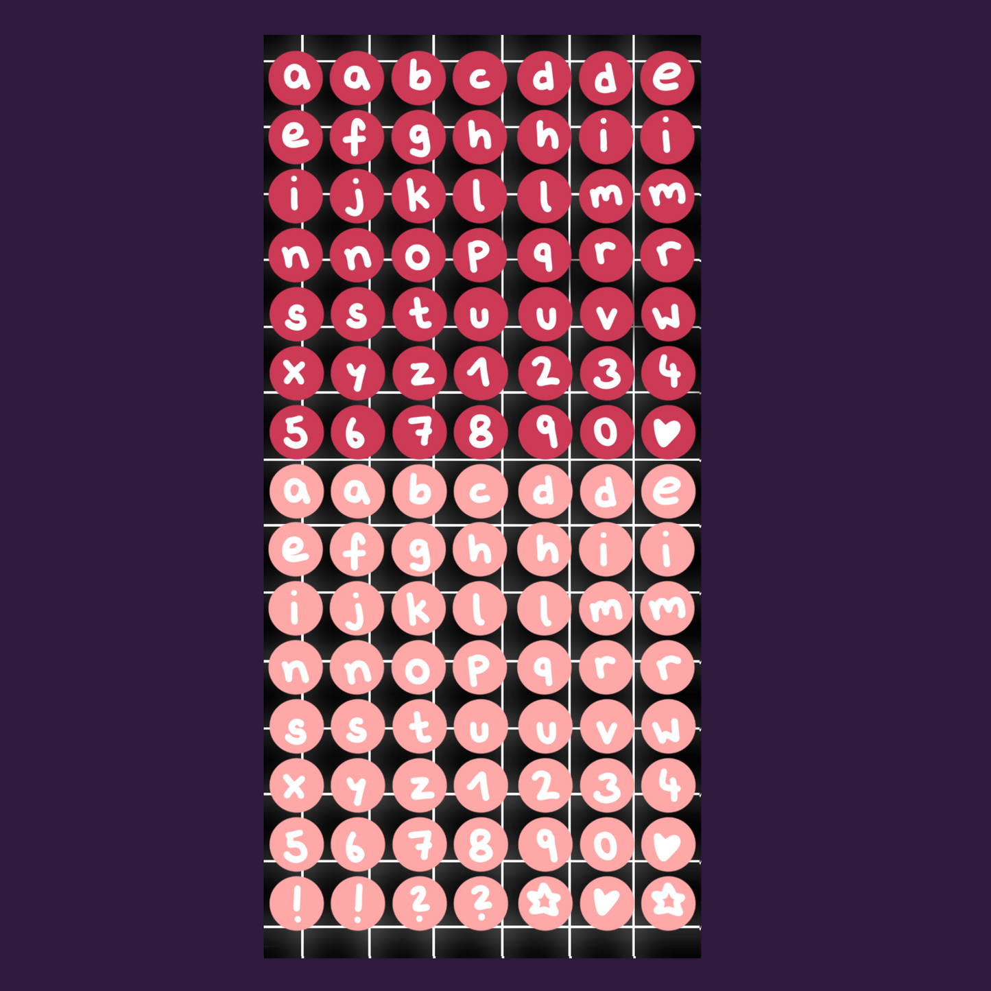 Letters Red Stickersheet