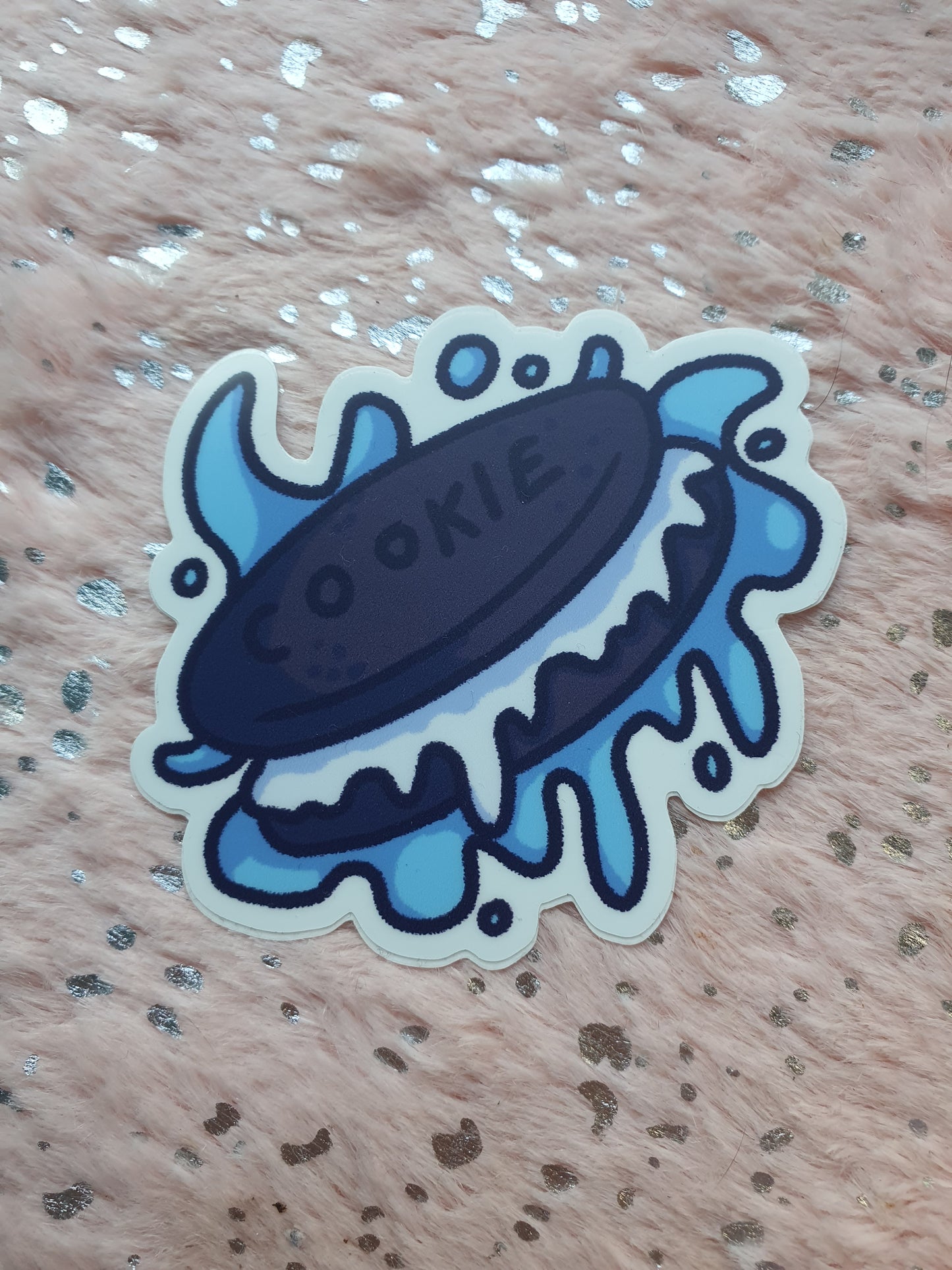 Blue Cookie Sticker Waterproof