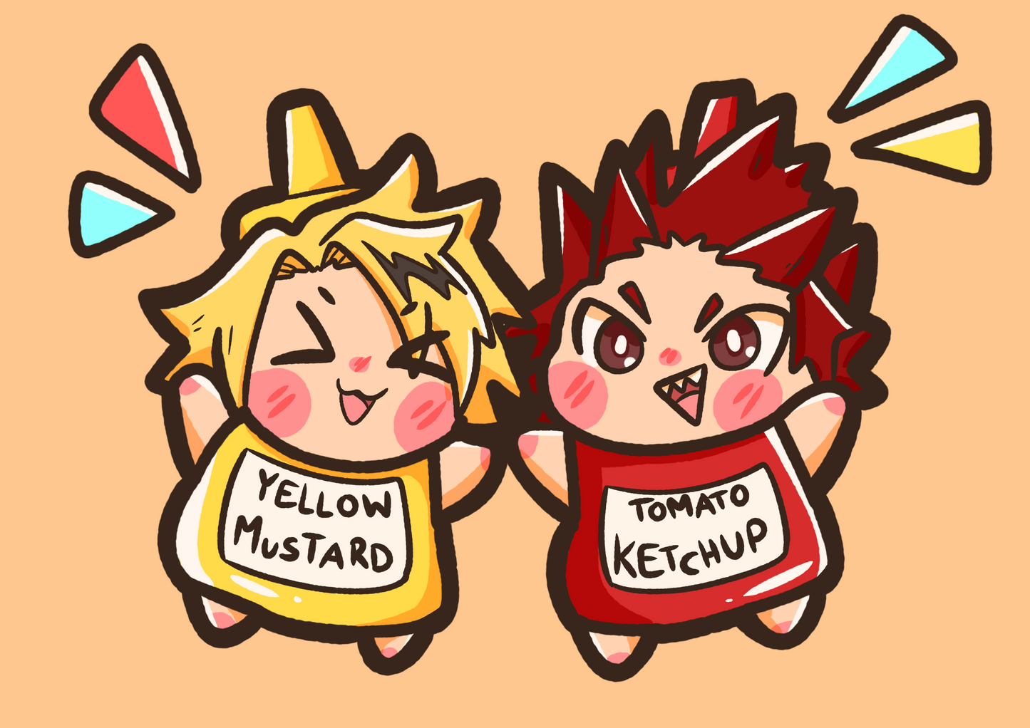 Mustard and Ketchup Postcard