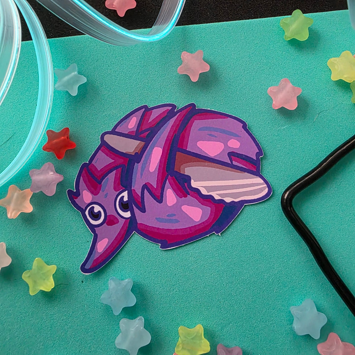 Worm on a String Knife Sticker
