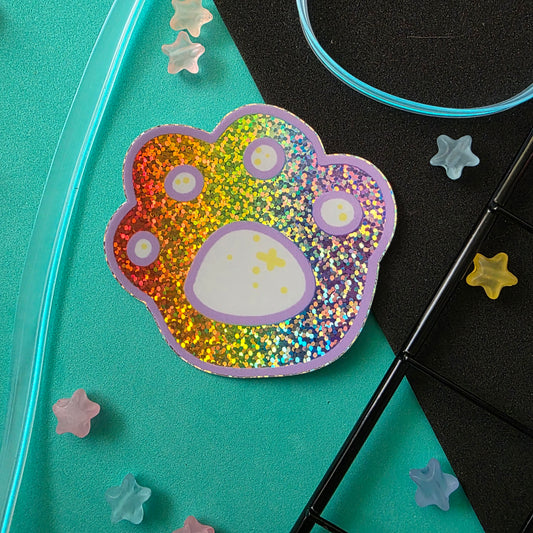 Rainbow Paw Sticker Waterproof