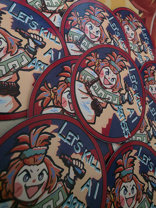 Kill AI Artists Sticker