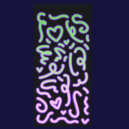 Confetti Green/Purple  Stickersheet