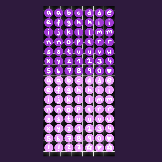 Letters Purple Stickersheet