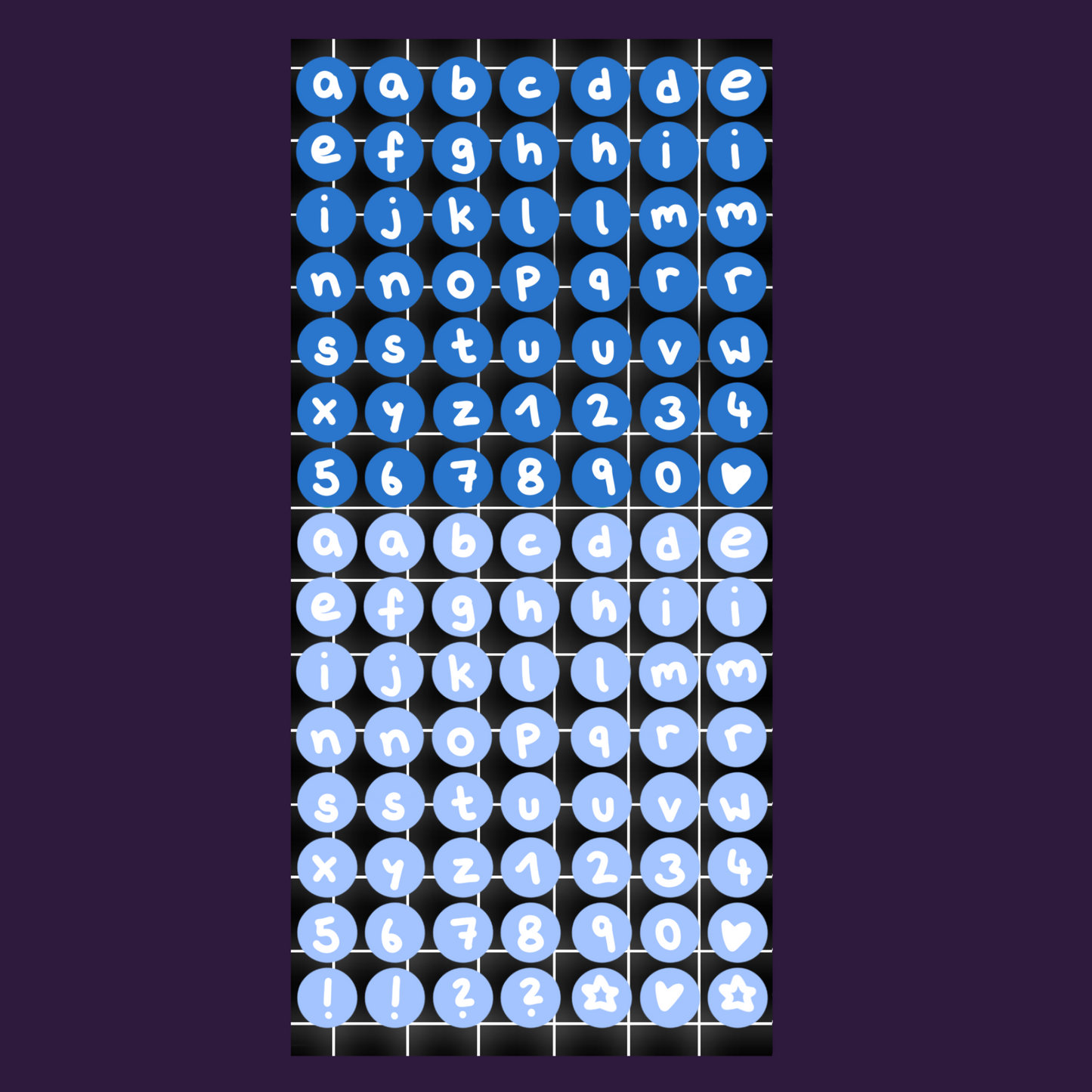 Letters Blue Stickersheet