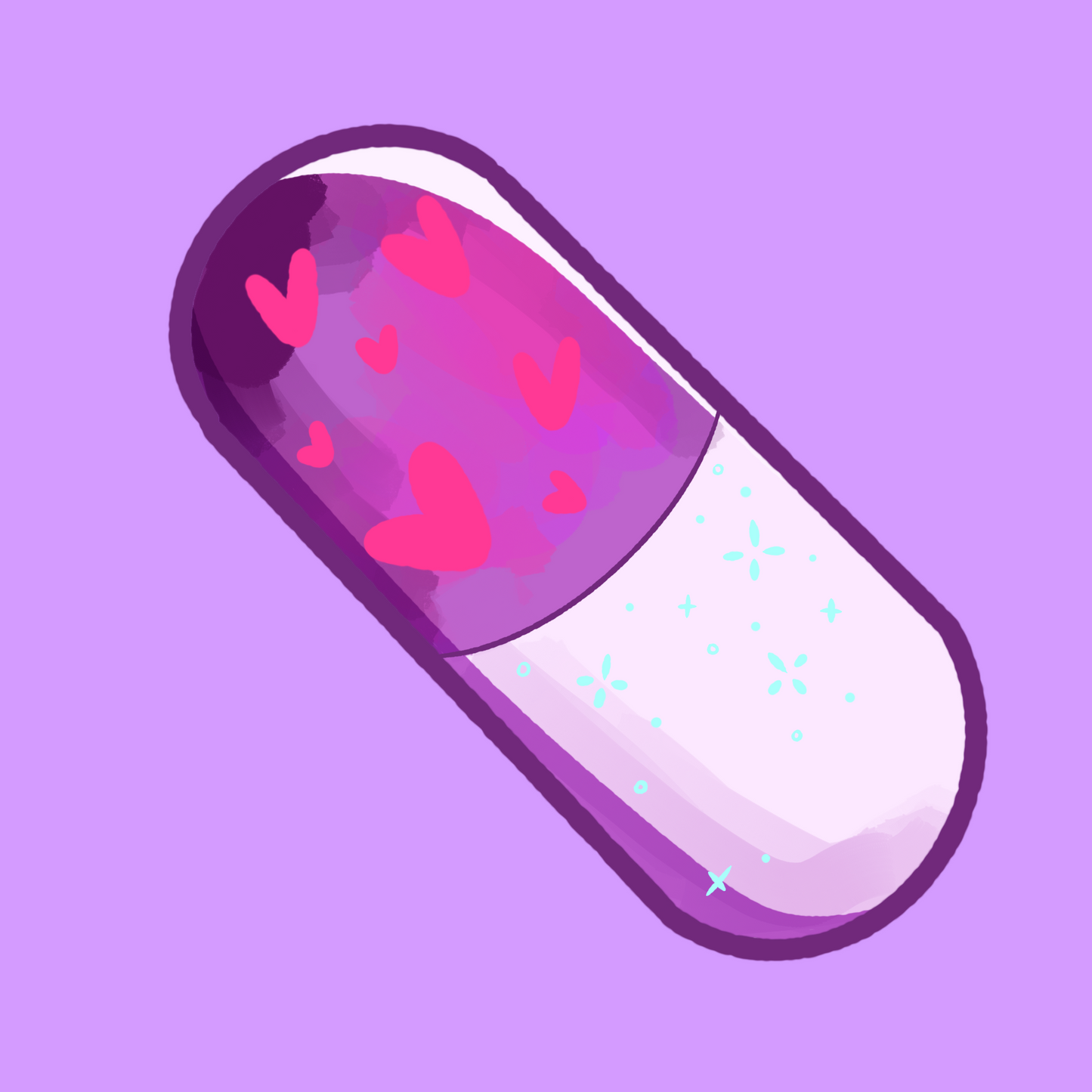 Purple Pill Sticker