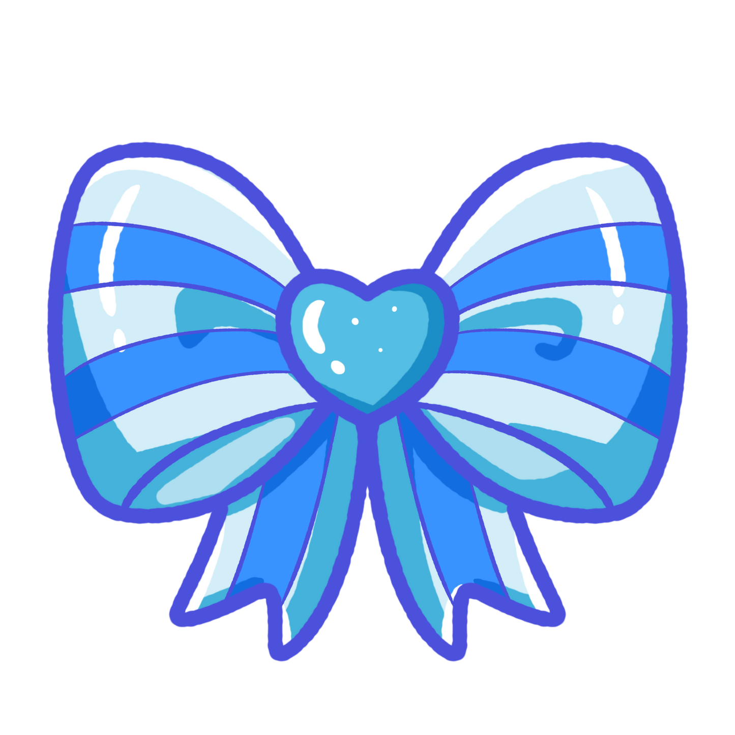 Blue Bow Sticker